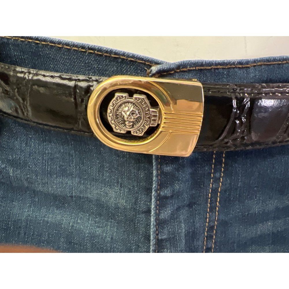 Black Croc Pattern Belt - Picture 2 of 5